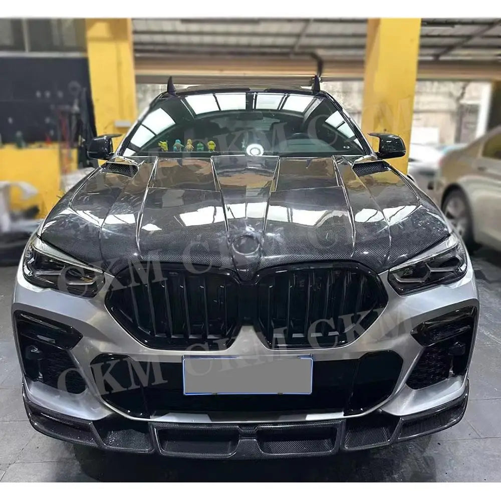 For BMW X6 G06 2020+ Frp Carbon Fiber Front Bumper Engine Hood
