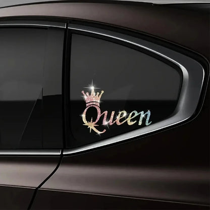 Sparkling Sandblasted Reflective Pvc Sticker Crown Queen