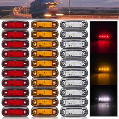 10PCS 12V 24V Side Marker External Warning Taillight Signal
