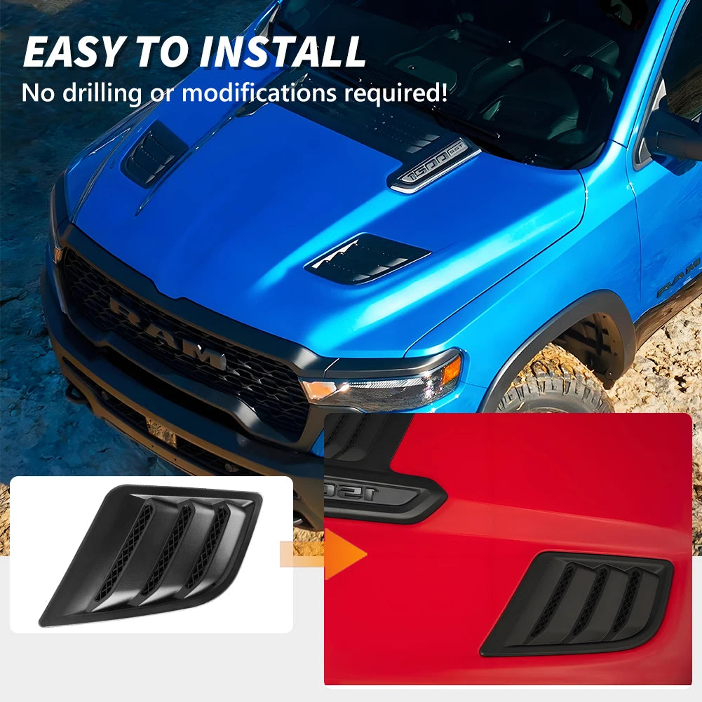 For 2019 2020 2021 2022 Dodge 2PCS Left Right Black Front ABS