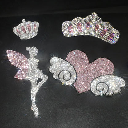 Bling Angel Wing Heart Crystal Sticker Rhinestone Stars 3D