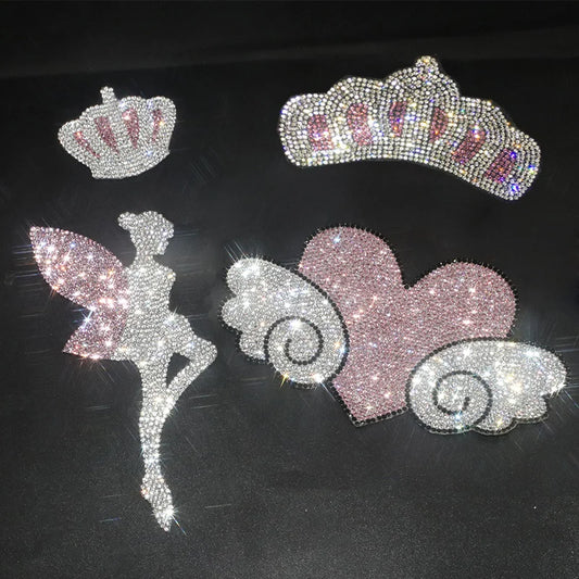 Bling Angel Wing Heart Crystal Sticker Rhinestone Stars 3D