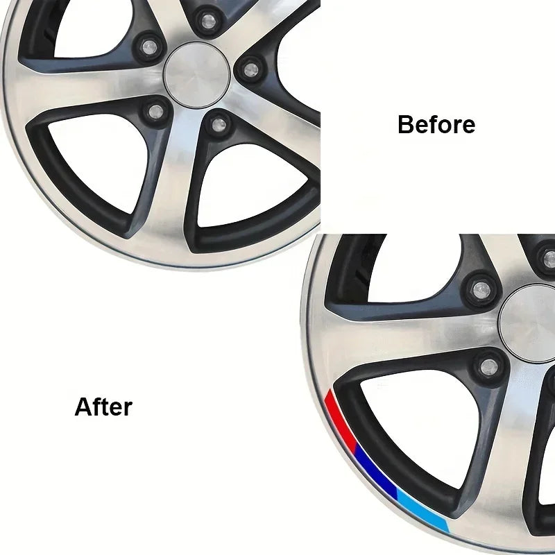 For Wheel Rim Hub Auto Body 4PC Sport Curved Color Strip Vinyl