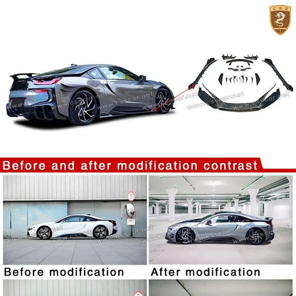 For BMW I8 Body Kit Upgrade Eb Carbon Fiber Front Diffuser Lip