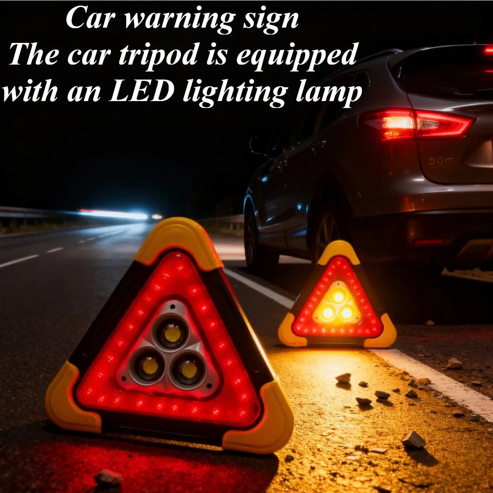 For Universal Emergency Warning Triangle Solar Power USB