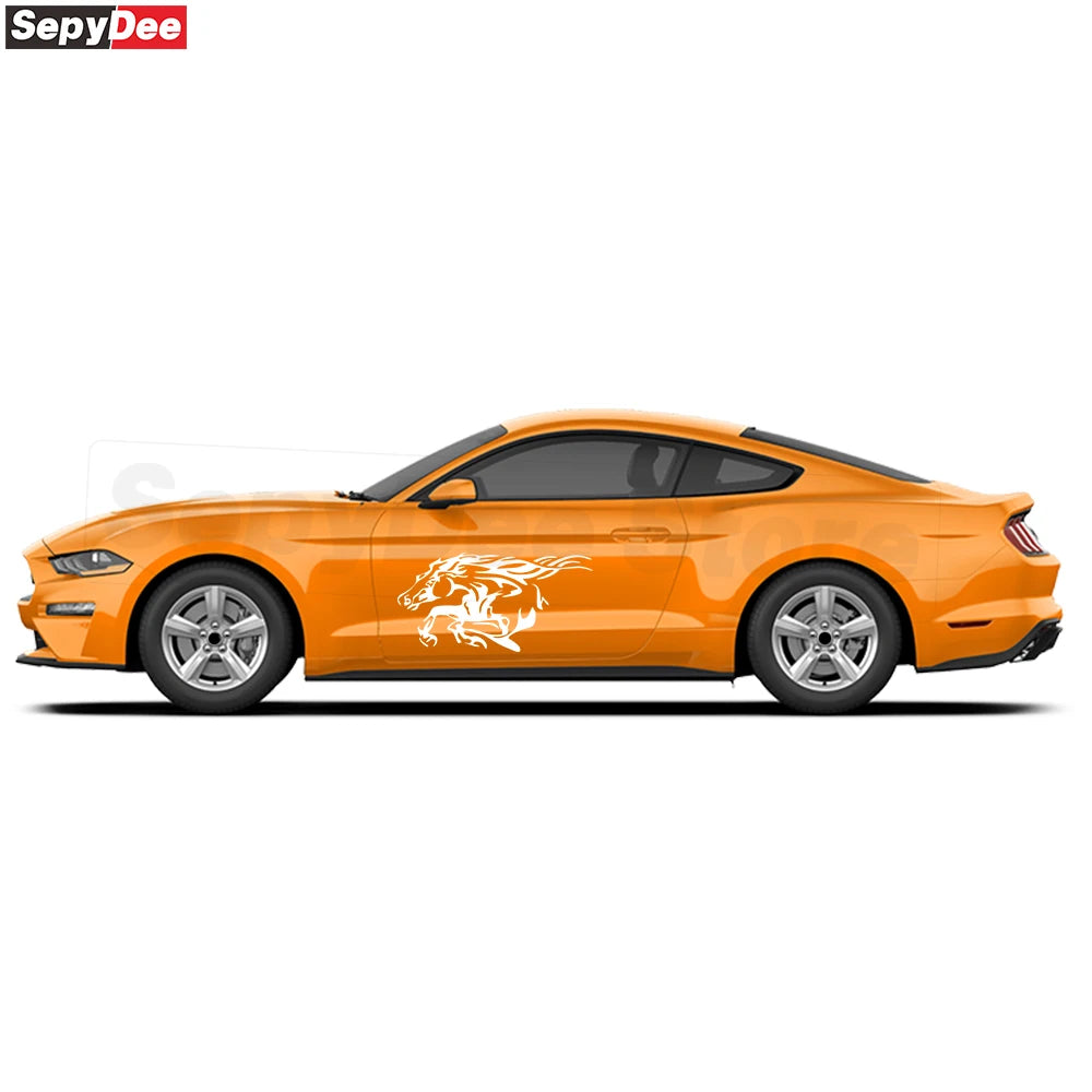 For Mustang Challenger Porsche Ford Pickup Running Horse Side