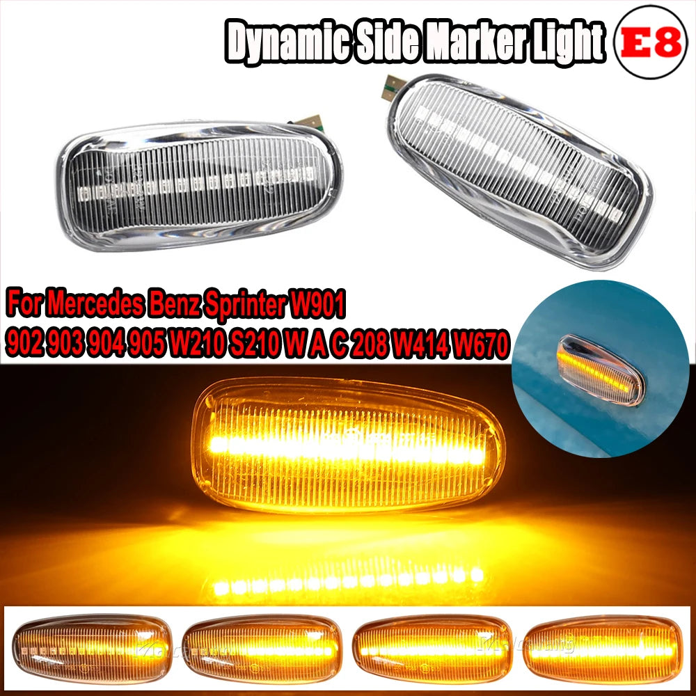 For Mercedes Vito W638 W210 Vario 2PCS Dynamic Side Marker Turn
