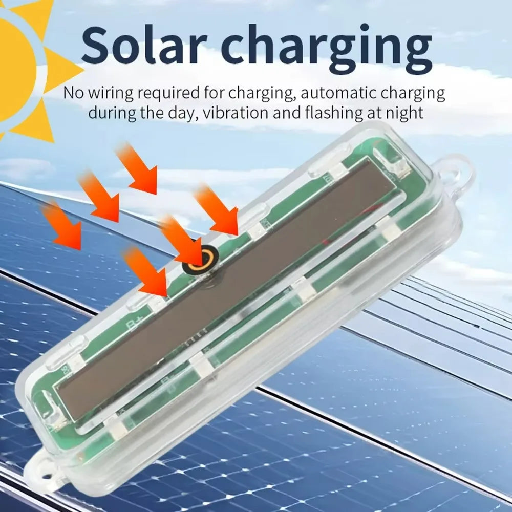 solar-powered Strobe Motorcycle Bike Highlight Waterproof