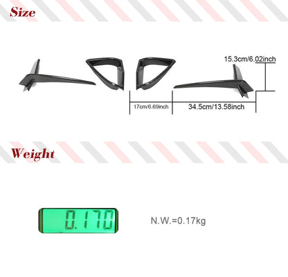 For BMW 8 Series G14 G15 Prepreg Dry Carbon Front Bumper Canards