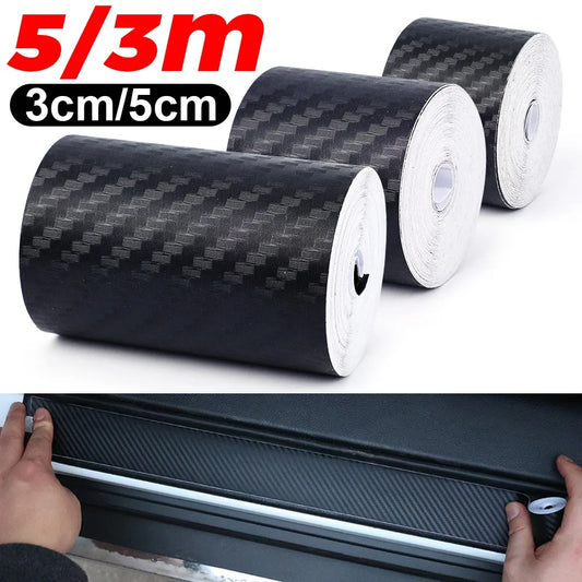 3D Carbon Fiber Sticker Waterproof Door Sill Protector Bumper