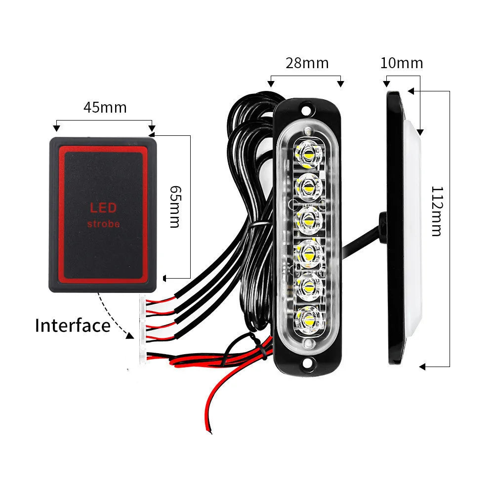 Front Grille Amber Strobe Emergency Remote Wireless Control Flash