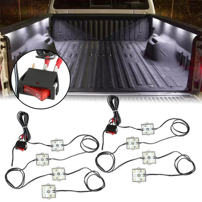 For Chevy Dodge Ford 8PCS Truck Bed Trunk Lighting Strip Trucks