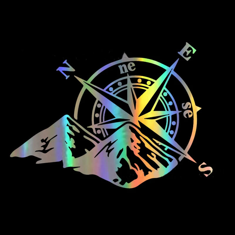 Mountain Compass Fashion Laser Sticker Body Decal Rear Windshield