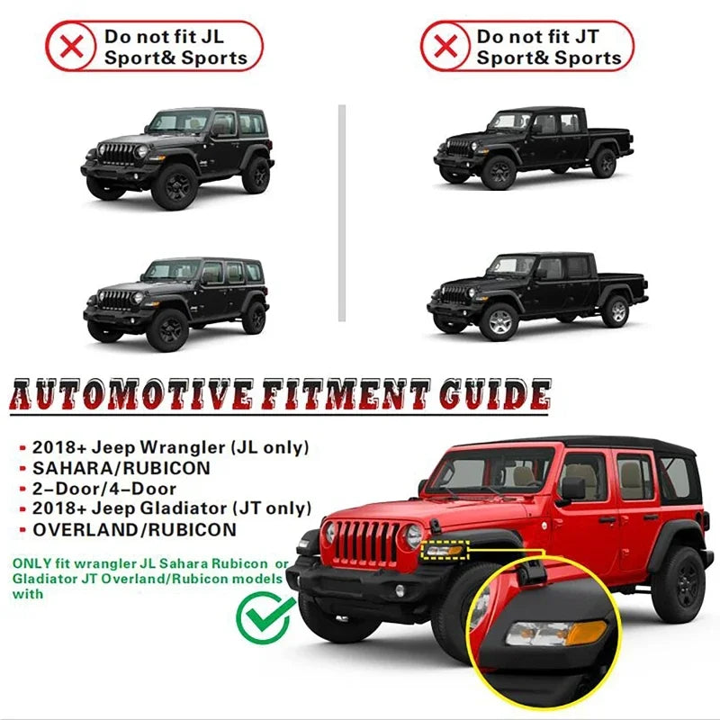 For Jeep Wrangler Jl 2018-2019 2PCS Fender Dynamic Turn Signal