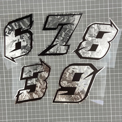 For Helmet Windshield Fuel Tank Scooter Silver Carbon Number