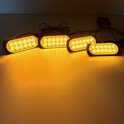 In Warning Strobe 12V 24V Amber Grille Emergency Flash