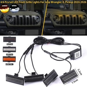 For Jeep Wrangler Jl Pickup 2024-2026 6PCS Set Front Grille