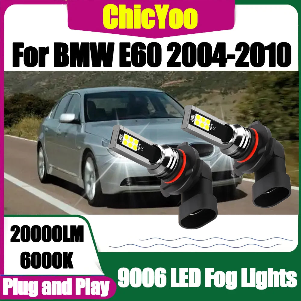 For BMW E60 2004-2010 2PCS Canbus No Error Fog 20000LM Power 60W