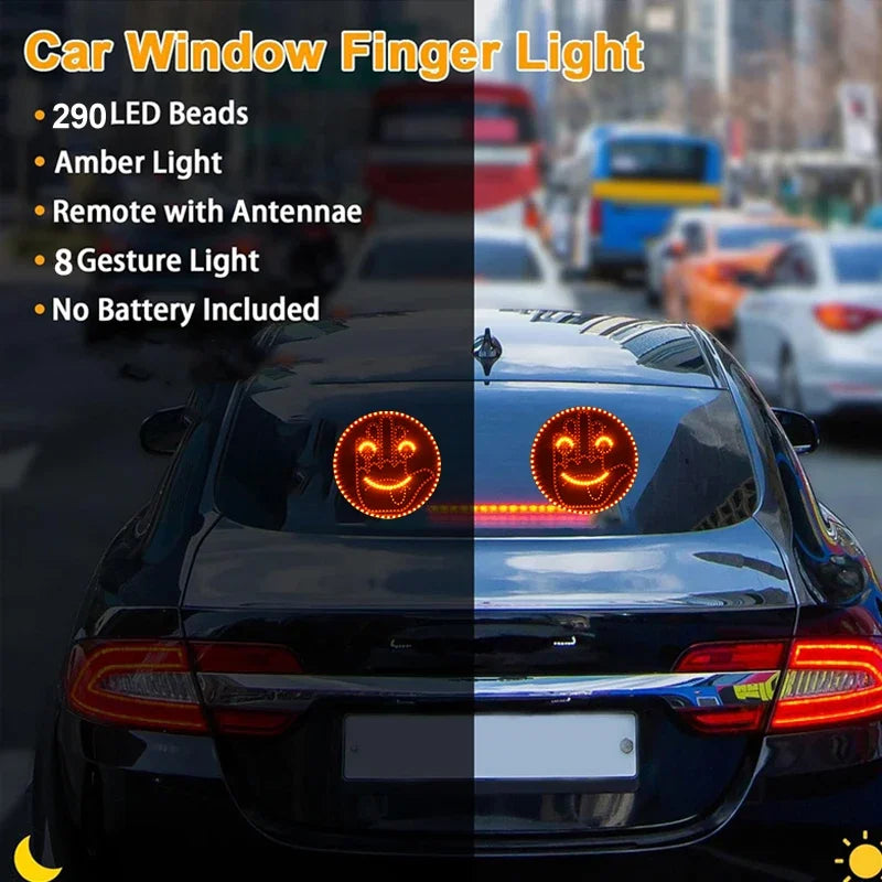 1PC Expression Fun Gesture Rear Windshield Display Sign Round