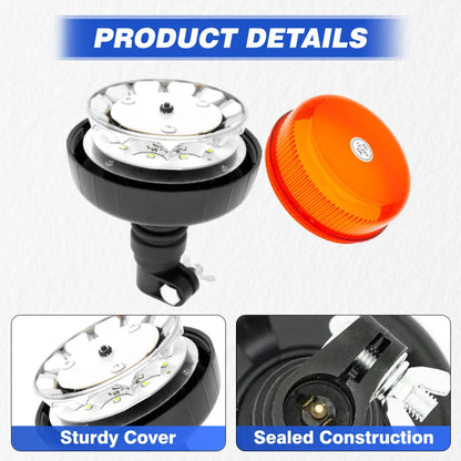 For Construction Vehicles 1PC Yellow 12-30v 12 Pole Mounted Roof
