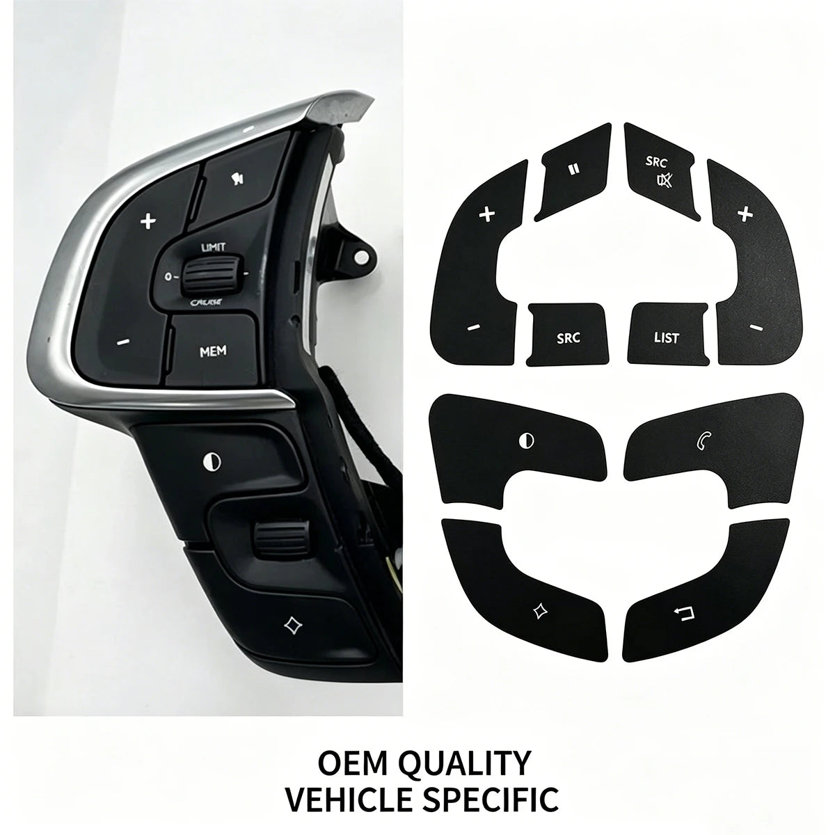 For Citroen C4L 2012-2019 Steering Wheel Button Cover Decal
