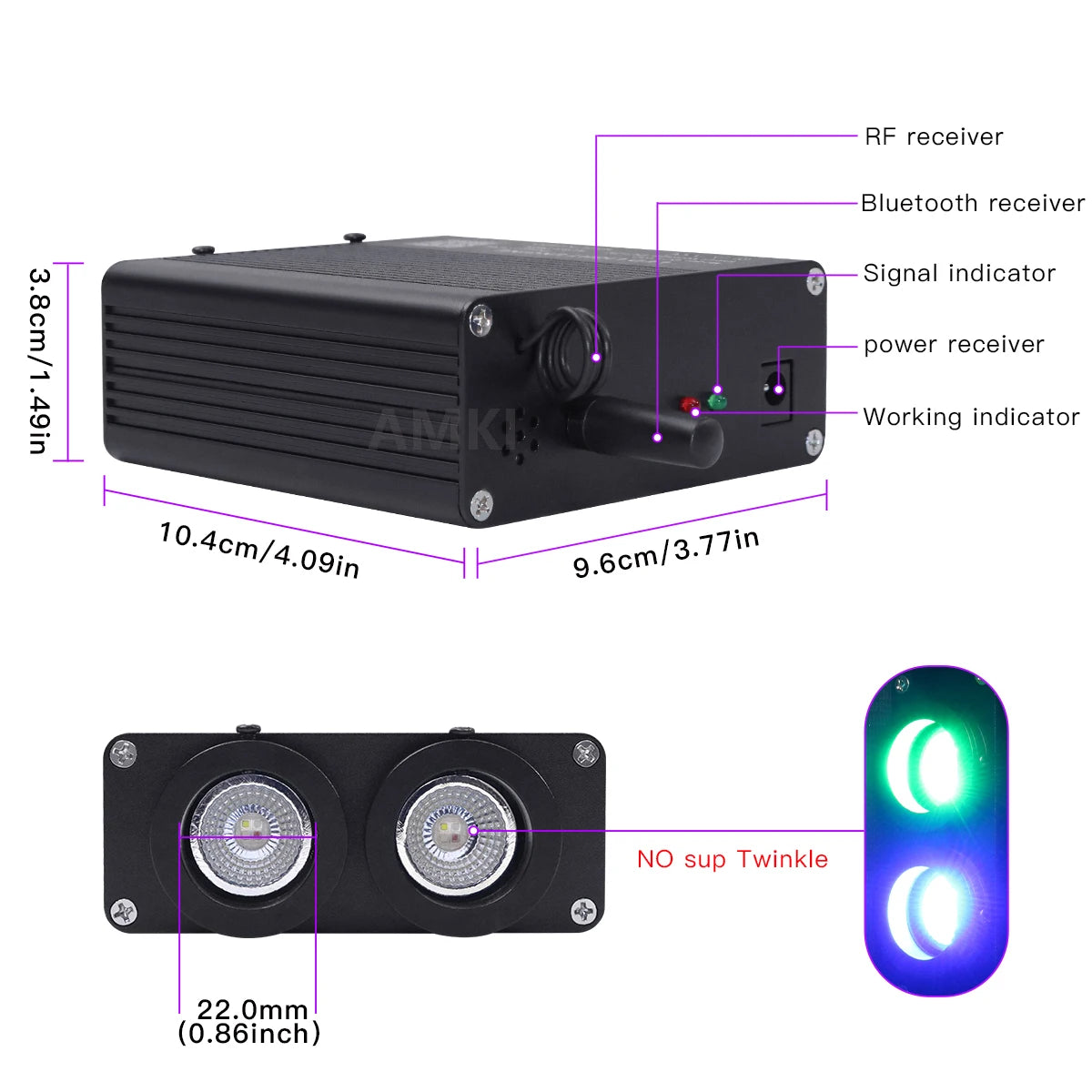 32W Dual Color Rgbw Starry Sky Ceiling Kit Interior