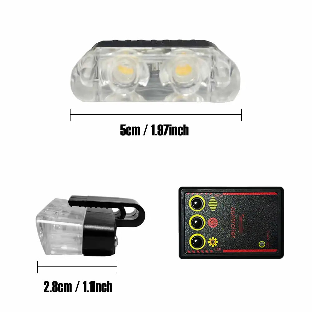4PCS Grille 2LED Surface Mount Bar Strip Trucks Cars