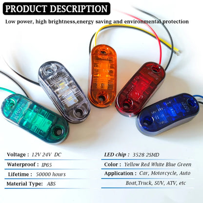 For Trailer 10PCS 12V 24V Side Marker Trucks Caravan Clearance