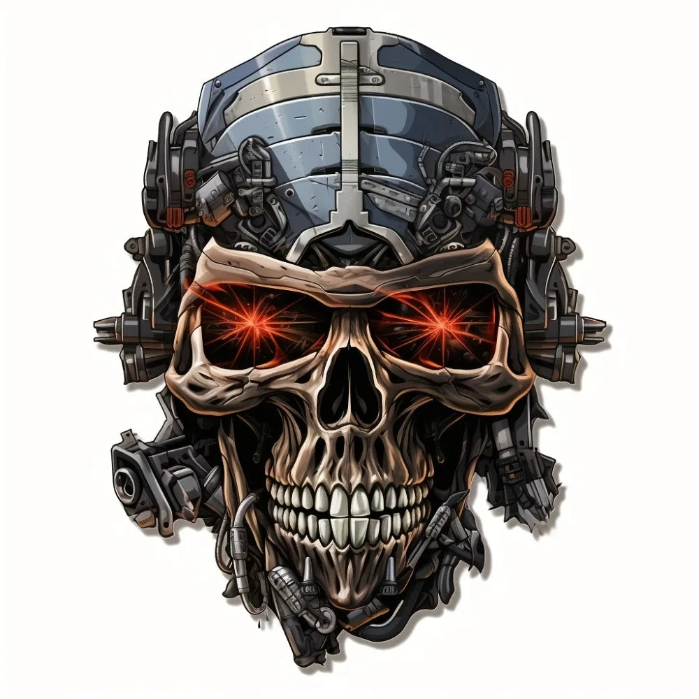 Design Skeleton Head Stickers Door Body Motorcycle Tank