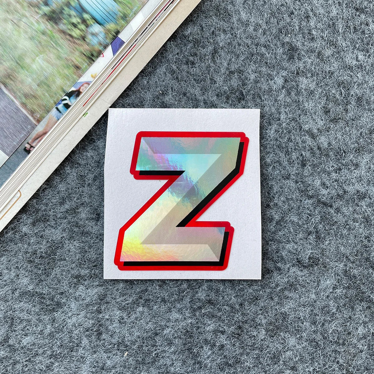 Holographic Gradient Letter Sticker Waterproof Vinyl Decal
