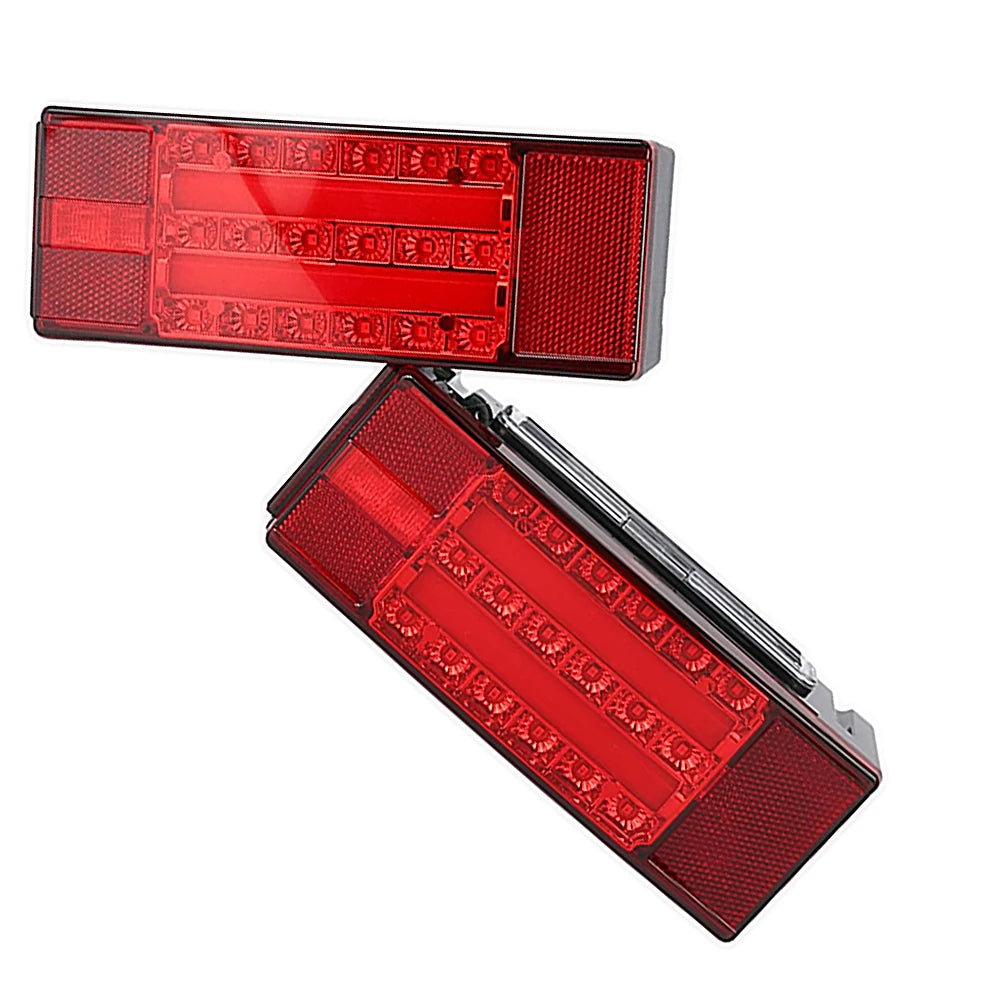 12V 2PCS Rectangular Submersible Trailer Red Turn Signal Tail