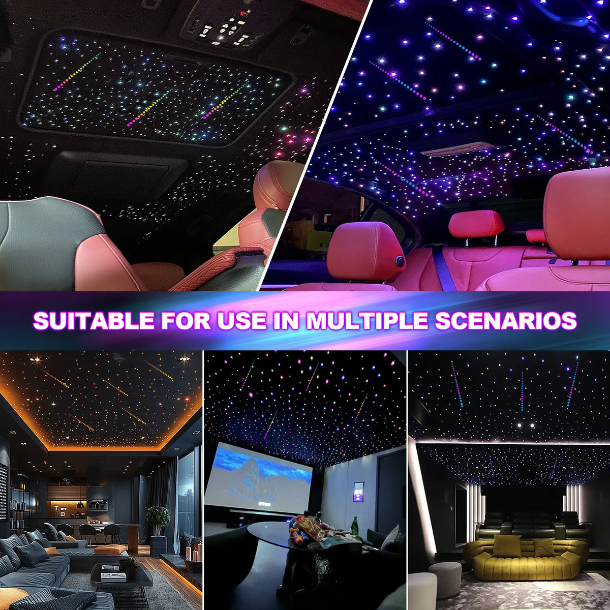 4port 36W Twinkle Rgbw Meteor Fibre Optic Star Ceiling