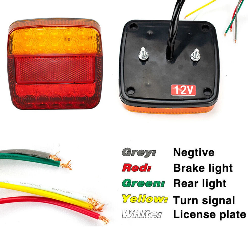 For Trailer Tcyato 2PCS Stop Tail Waterproof 12V Number Plate