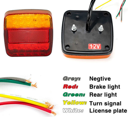 For Trailer Tcyato 2PCS Stop Tail Waterproof 12V Number Plate