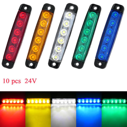 10PCS 24V Side Marker External Warning Tail Signal Brake