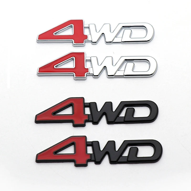 3D Metal 4WD Logo Decals Emblem Badge Reartrunk Fender