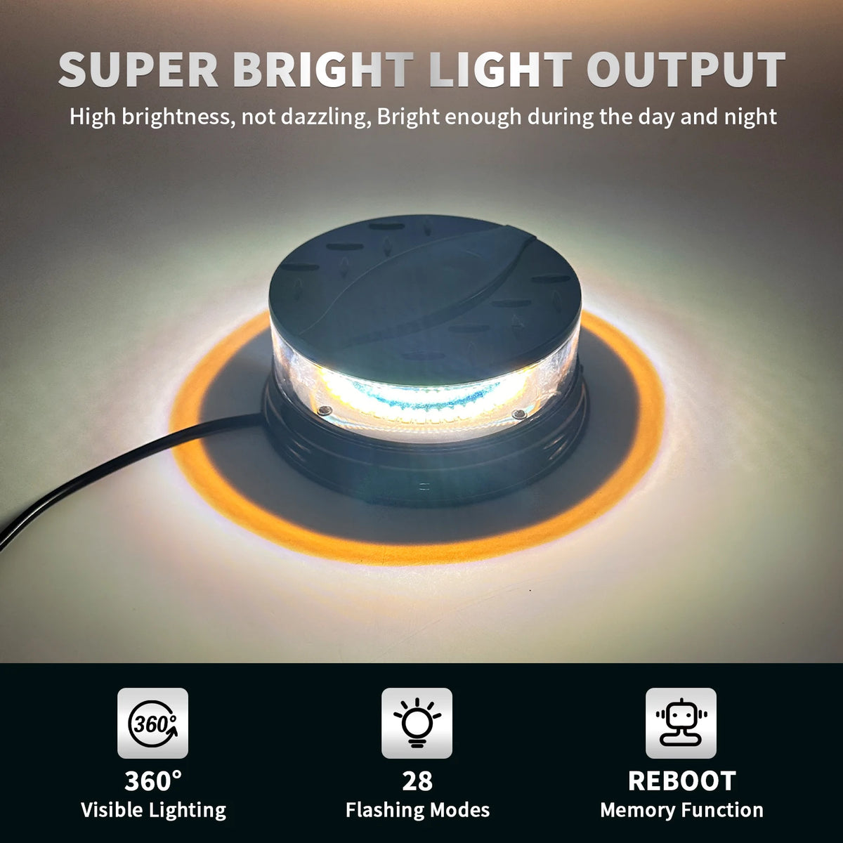 Laikesi Modes Magnetic Warning Beacon 360 Brightness Amber Strobe