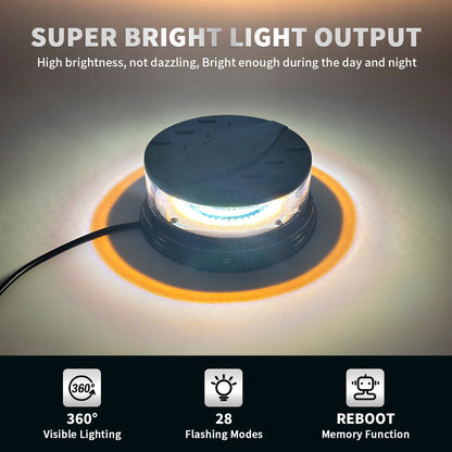 Laikesi Modes Magnetic Warning Beacon 360 Brightness Amber Strobe