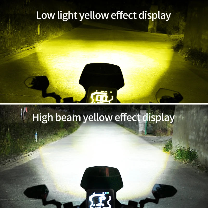For Motorcycle Dual Color Bright Headlight Bulb H4 ba20d Base