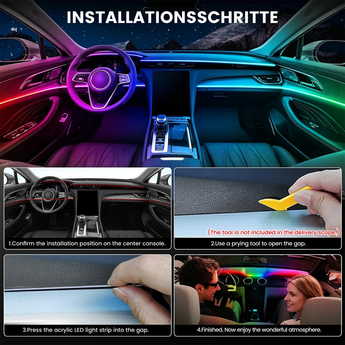 In Interior Ambient Lighting Kit USB Powered Flexible Neon