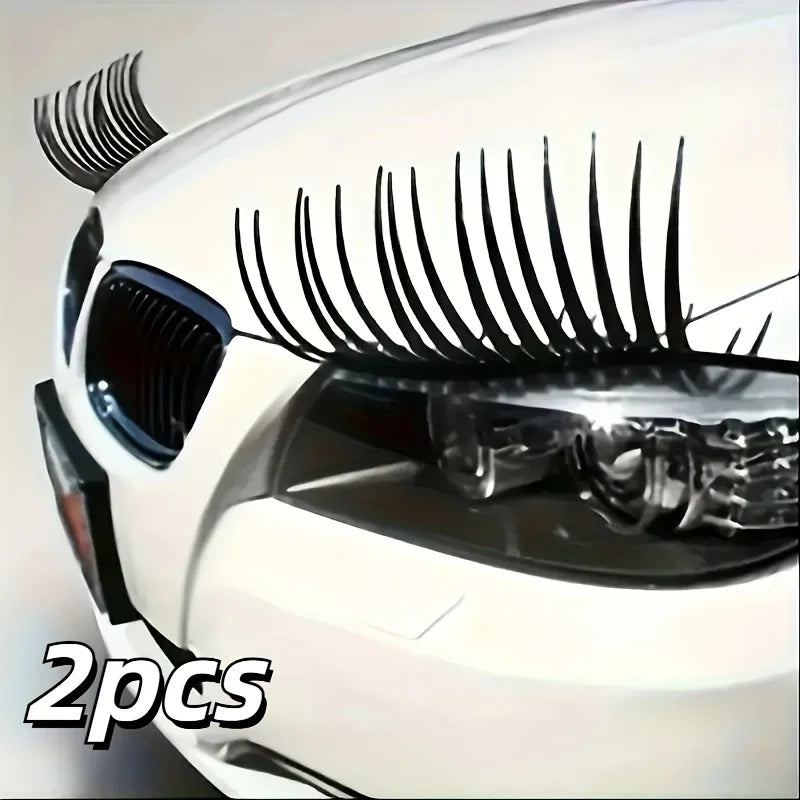 1pair 3D Black Eyelashes Stickers False Eyelash Sticker Headlight