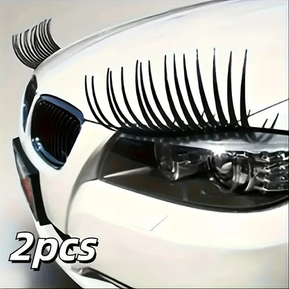 1pair 3D Black Eyelashes Stickers False Eyelash Sticker Headlight
