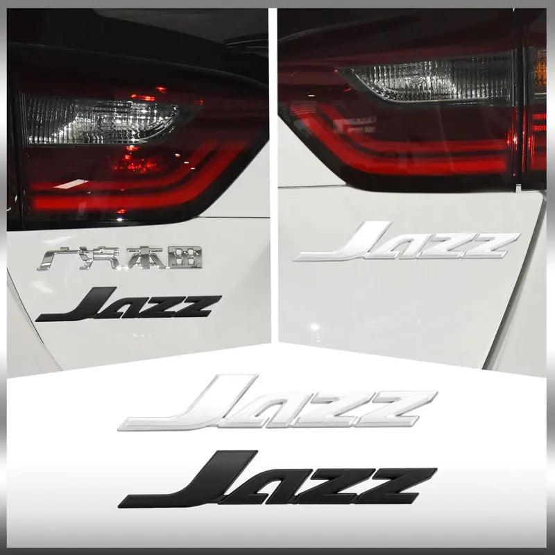 For Jazz Chrome Metal Letter Logo 3D Emblem Rear Trunk Badge