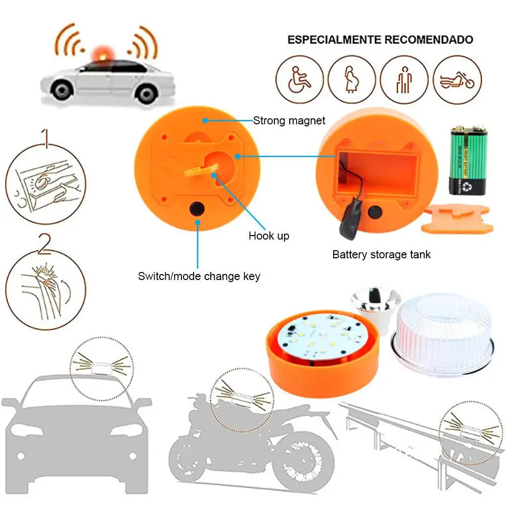 V16 Warning Strobe White Emergency Beacon Yellow Traffic Strong