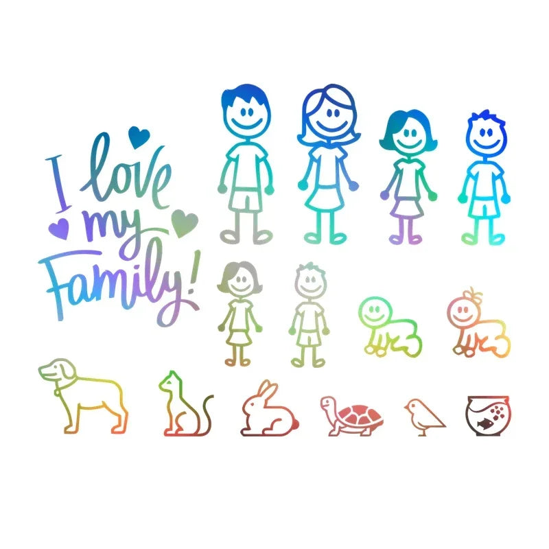Sticker Interesting Family Automobiles Motorcycles Window