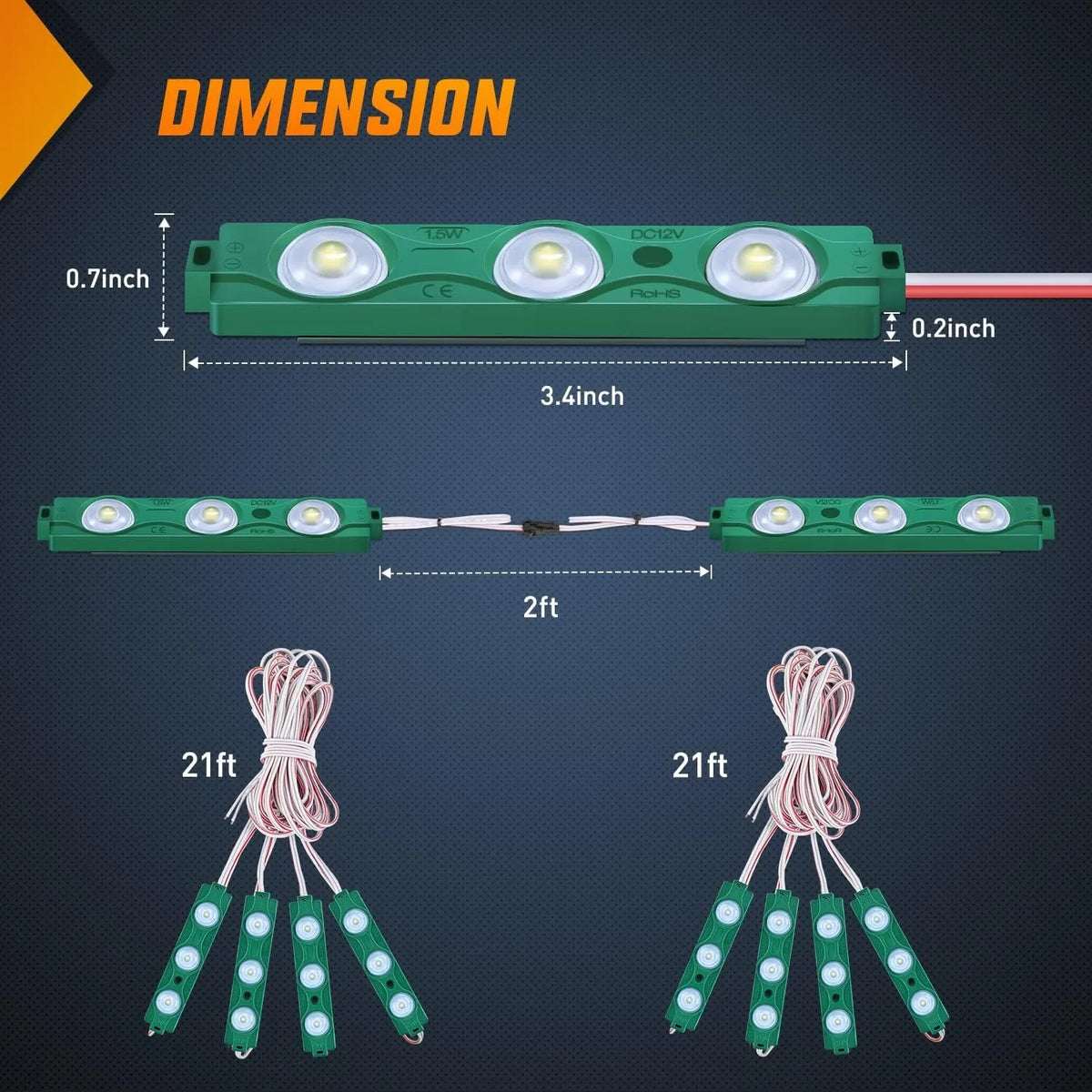 Nilight 8PCS Truck Pickup Bed 24LED Green Cargo Rock