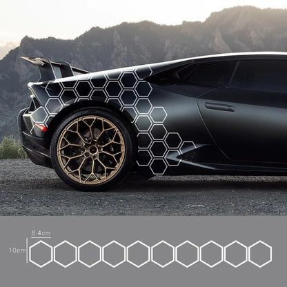 10PCS Set Honeycomb Pattern Sticker Vinyl Material Film 3D