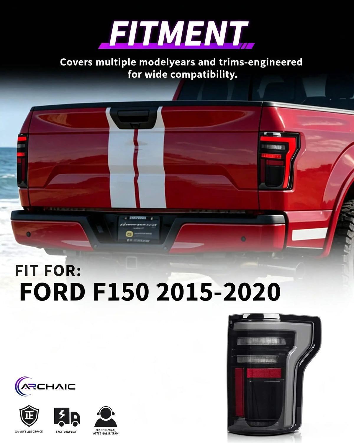 For Ford F150 Automotive Tail Light Assembly 2015-2020 Dynamic