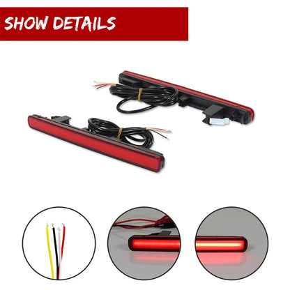 For Acura Tsx Red LED Rear Bumper Reflector Tail Brake Fog W