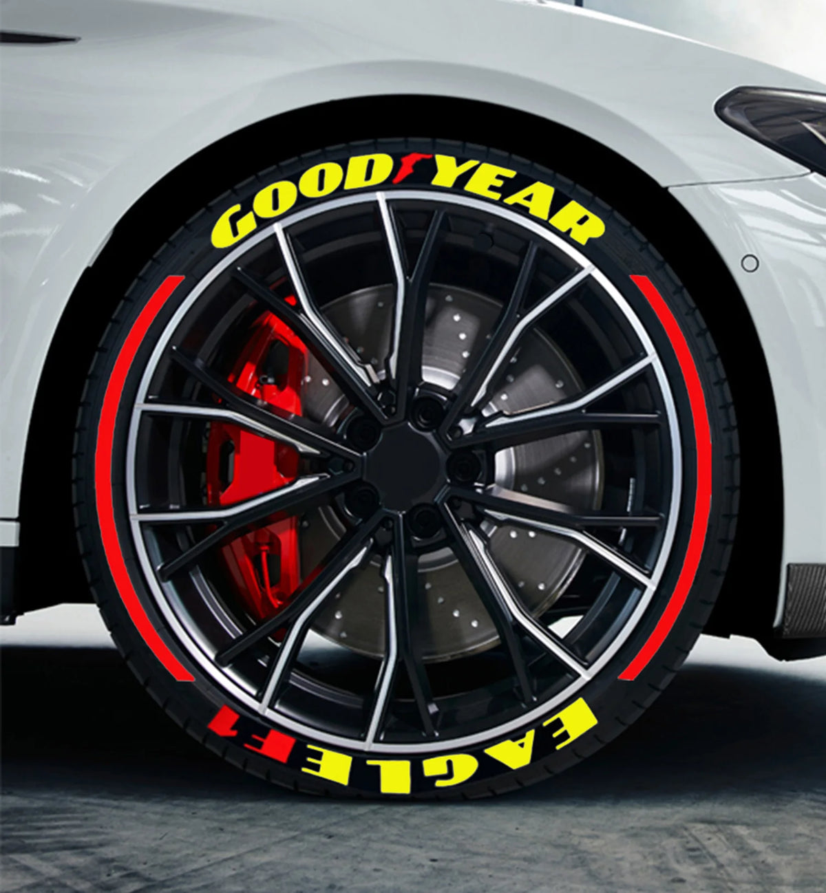 8PCS Tire Wheel Stickers Tuning 3D Permanent Pvc Joined